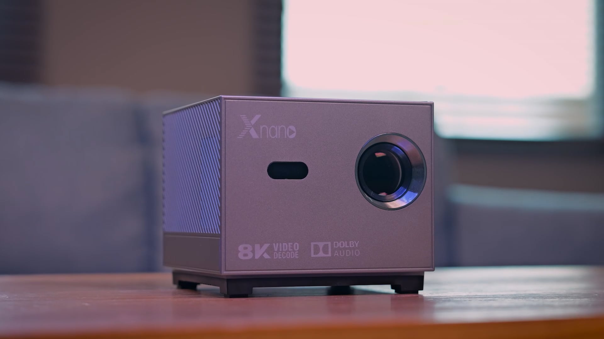 Load video: XNANO X3 5G WiFi and Bluetooth Mini Portable Projector with RGB Lighting Effect